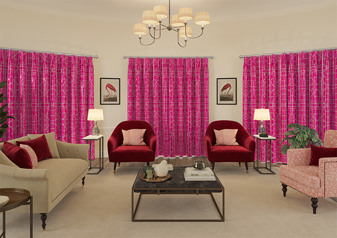 Bamboo Brights, Cerise - Made To Measure Curtains - Image 15